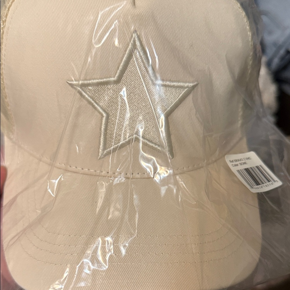 NWT Vintage Havana Beige Cap with Star Embroidery